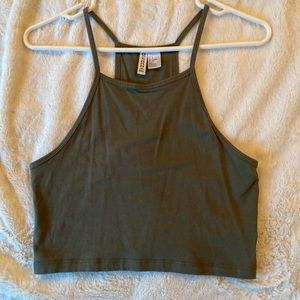 cropped razor back tank top